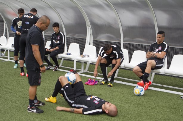 Durante o treino desta tarde na Arena Corinthians, zona leste da cidade. O próximo jogo da equipe será contra o Corinthian Casuals, da Inglaterra, sábado, dia 24/01, na Arena Corinthians, em homenagem ao co-irmão