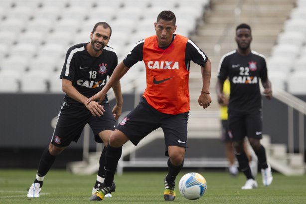 Durante o treino desta tarde na Arena Corinthians, zona leste da cidade. O próximo jogo da equipe será contra o Corinthian Casuals, da Inglaterra, sábado, dia 24/01, na Arena Corinthians, em homenagem ao co-irmão