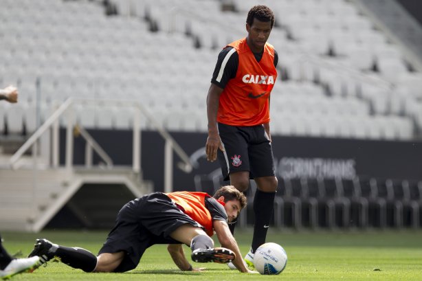 Durante o treino desta tarde na Arena Corinthians, zona leste da cidade. O próximo jogo da equipe será contra o Corinthian Casuals, da Inglaterra, sábado, dia 24/01, na Arena Corinthians, em homenagem ao co-irmão