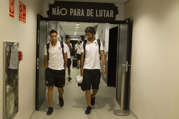 Nos vestiários antes do jogo realizado esta noite na Arena Corinthians entre Corinthians/Brasil x Once Caldas/Colômbia, jogo de ida válido pela Pré Libertadores 2015