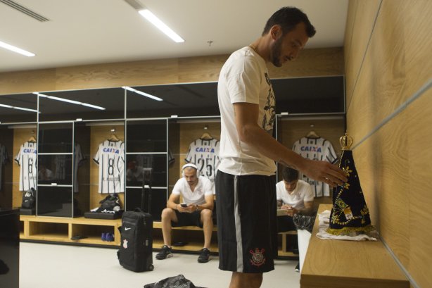 Nos vestiários antes do jogo realizado esta noite na Arena Corinthians entre Corinthians/Brasil x Once Caldas/Colômbia, jogo de ida válido pela Pré Libertadores 2015