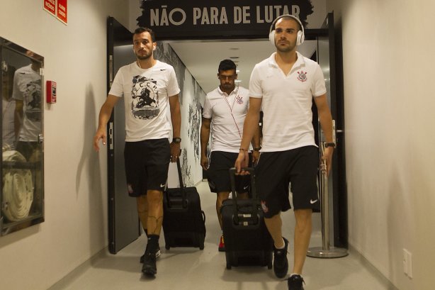 Nos vestiários antes do jogo realizado esta noite na Arena Corinthians entre Corinthians/Brasil x Once Caldas/Colômbia, jogo de ida válido pela Pré Libertadores 2015