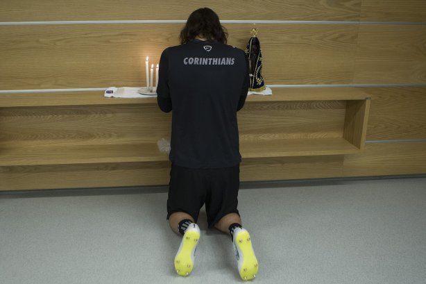 Nos vestiários antes do jogo realizado esta noite na Arena Corinthians entre Corinthians/Brasil x Once Caldas/Colômbia, jogo de ida válido pela Pré Libertadores 2015