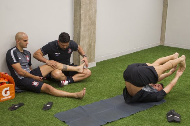 Nos vestiários antes do jogo realizado esta tarde na Allianz Arena entre Palmeiras x Corinthians, jogo válido pela 3ª rodada do Campeonato Paulista de 2015