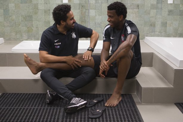 Nos vestiários antes do jogo realizado esta tarde na Allianz Arena entre Palmeiras x Corinthians, jogo válido pela 3ª rodada do Campeonato Paulista de 2015