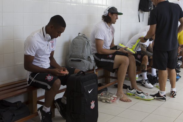 Nos vestiários antes do jogo realizado esta tarde no estádio Novelli Jr. entre Ituano x Corinthians, válido pela 6ª rodada do Campeonato Paulista de 2015