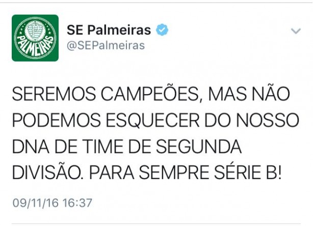 Twitter do Palmeiras hackeado