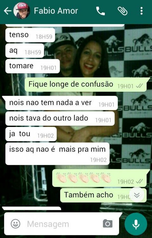 Mensagens enviadas pelo WhatsApp registraram último contato de Fabio com Joseane