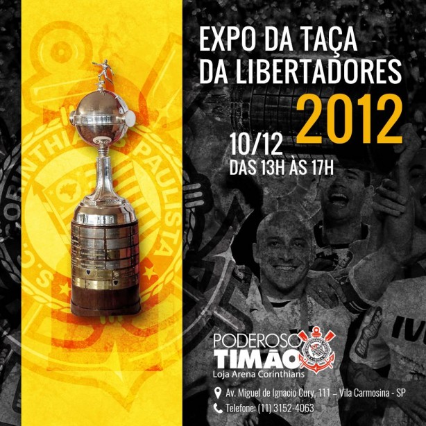 Taça da Libertadores ficará exposta na Arena