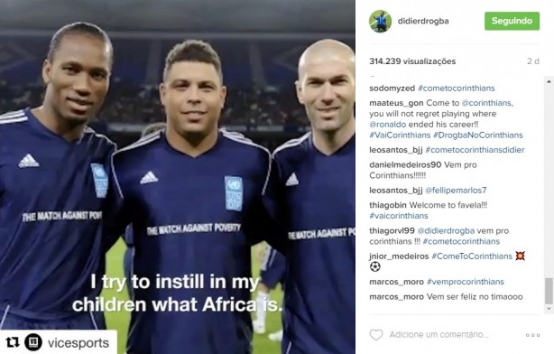 Fiel também usou Instagram para pedir a contratação do atacante