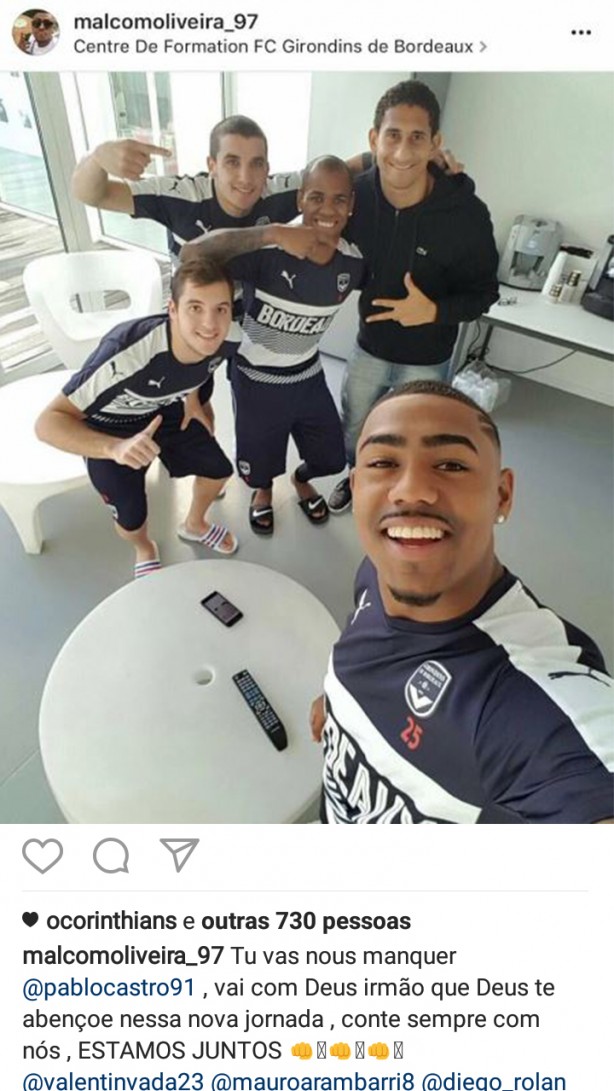Malcom publicou e apagou a imagem na sequência