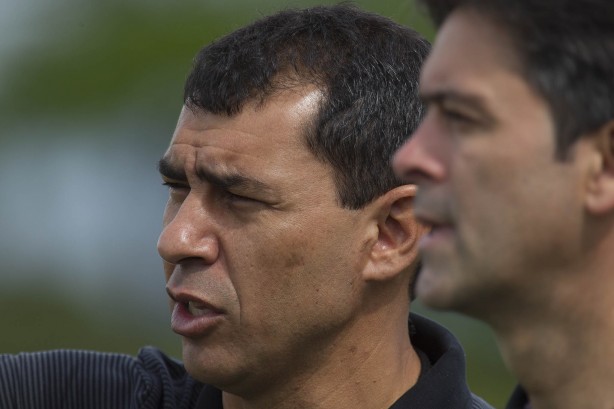 Técnico Fábio Carille e auxiliar Leandro no primeiro treino do Corinthians após a Flórida Cup 2017