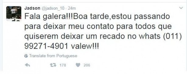 Zoeira de Jadson ganhou atenção da Fiel