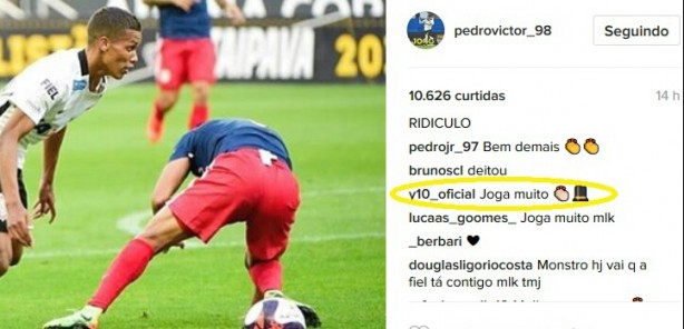 Yan Matheus elogiando Pedrinho no Instagram