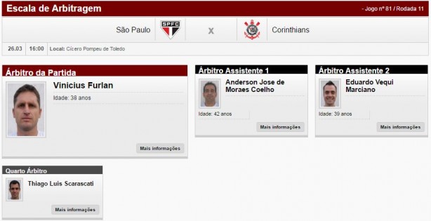 Furlan jamais apitou uma derrota do Corinthians