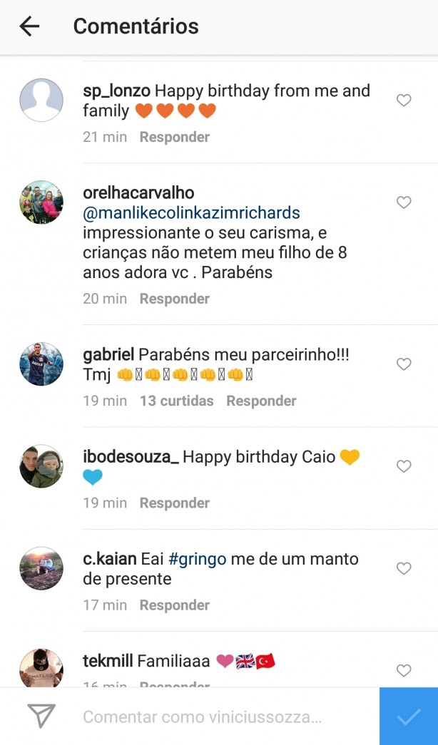 Gabriel parabenizou filho de Kazim pelo aniversário