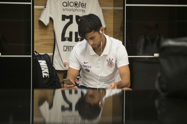 Camacho no vestiário da Arena antes do jogo contra a La U, pela Sul-Americana
