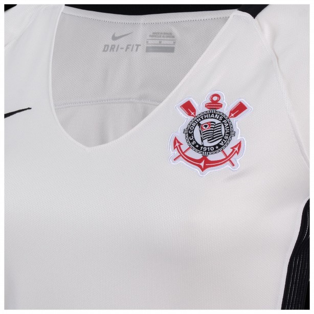 Uniforme feminino branco do Corinthians
