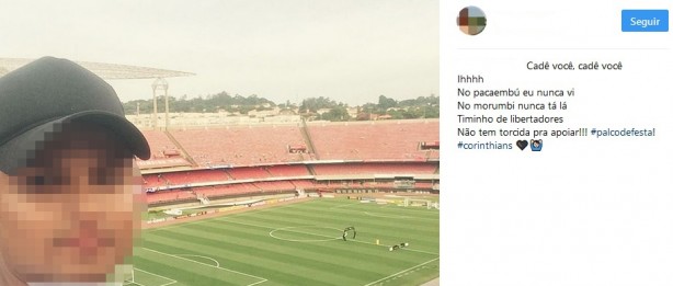 Torcedor corintiano antes de a bola rolar