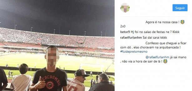 Torcedor na arquibancada do Morumbi