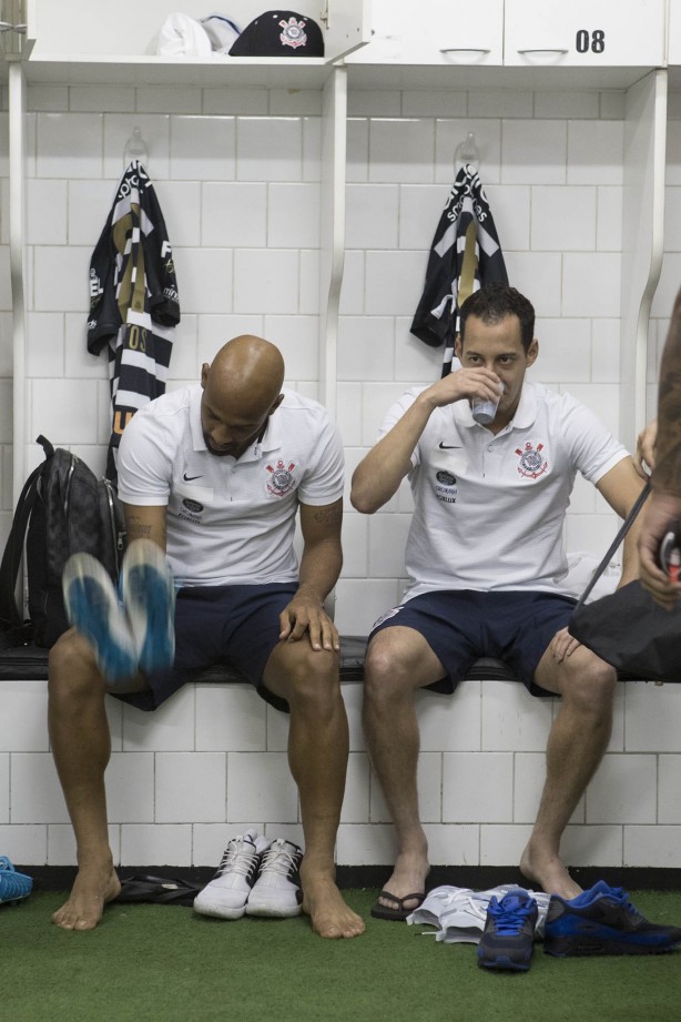 Rodriguinho e Felipe Bastos se preparando para encarar o São Paulo, pelo Paulistão