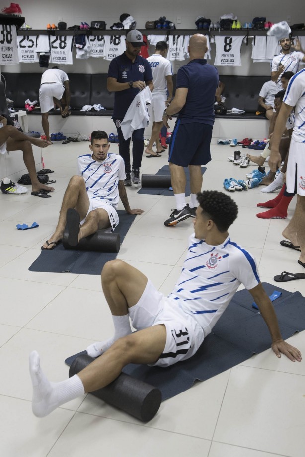 Marquinhos Gabriel e Pedro Henrique antes do jogo contra o Vasco