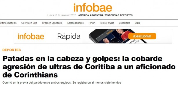 Repercussão mundial do ataque dos torcedores do Coritiba