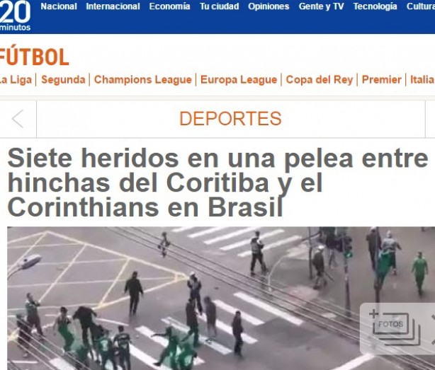 Repercussão mundial do ataque dos torcedores do Coritiba