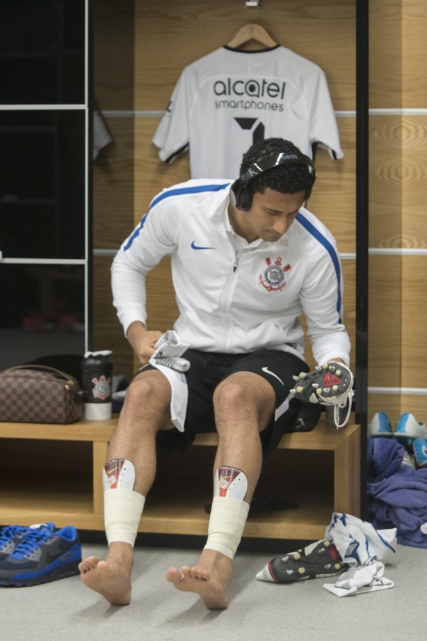 Pablo no vestiário da Arena para enfrentar o Cruzeiro