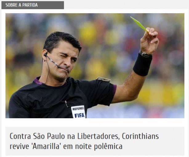 Manchete do Meu Timão do clássico em que Sandro Ricci acumulou erros