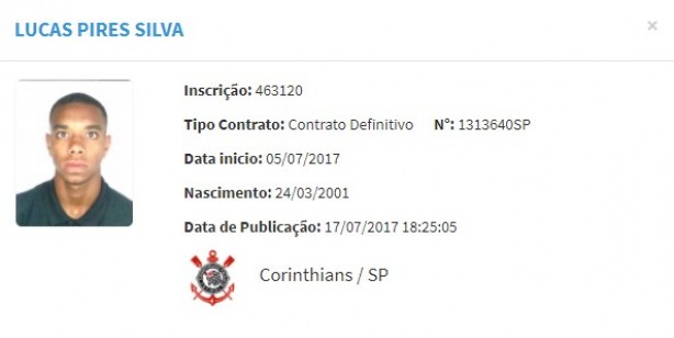 Lucas teve novo vnculo registrado no BID