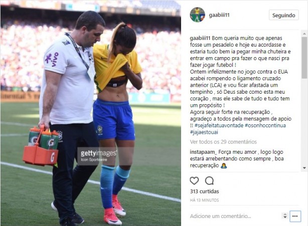Gabi Nunes ficará fora de ação