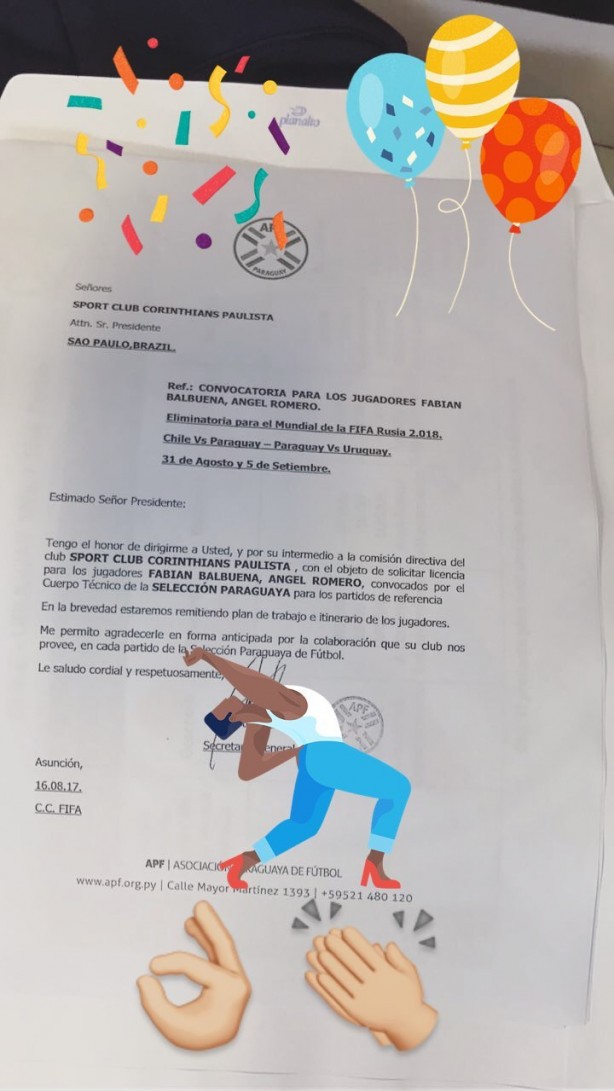 Convocação de jogadores do Timão foi entregue pela noiva de Romero