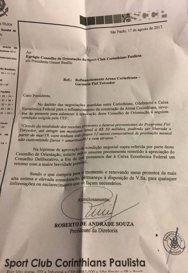 Caixa quer que grana do Fiel Torcedor seja usada para quitar Arena