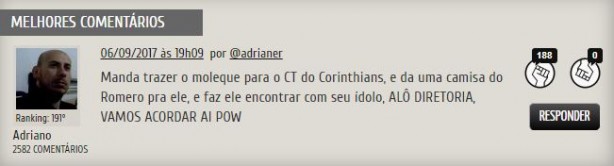 Seção de melhores comentários do Meu Timão