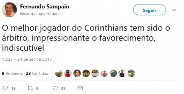 Segunda mensagem do jornalista da rádio Jovem Pan