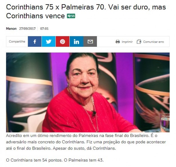 Menon aposta em título do Corinthians