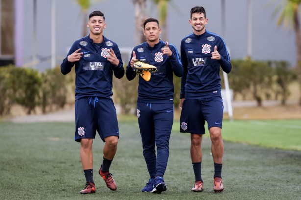 O treinamento do Corinthians nesta sexta-feira foi bastante animado 