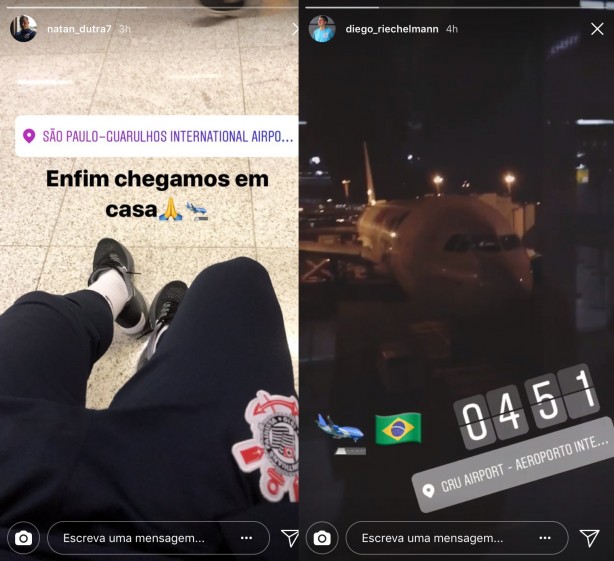 Publicações de Natan e Diego nas redes sociais