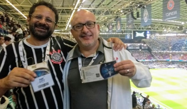 Geraldo e Danta acompanharam a final entre Real Madrid e Juventus, em Cardiff, vencida pelo time espanhol