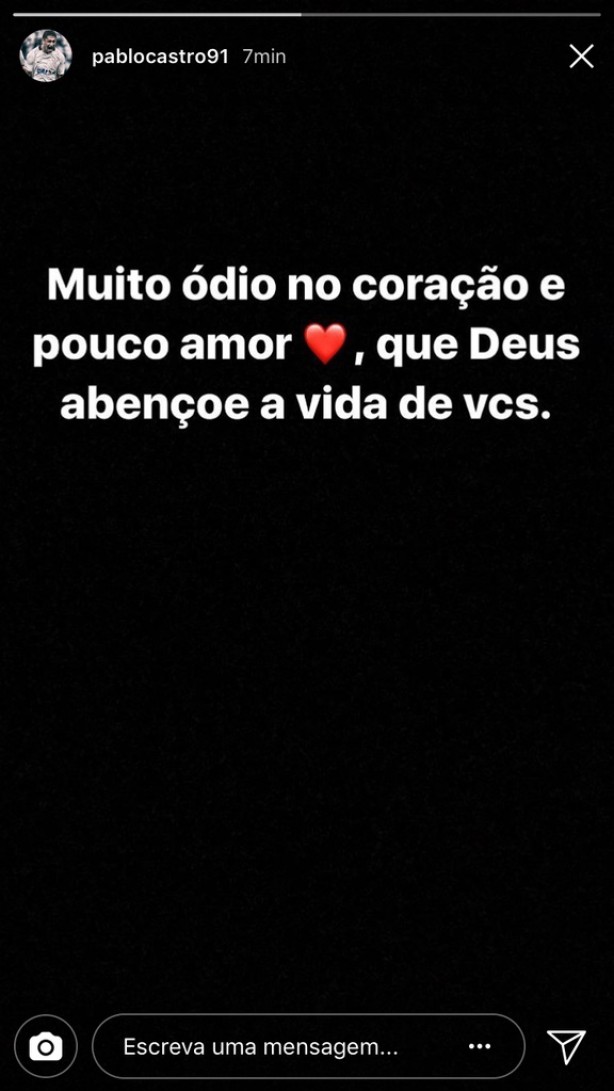 Pablo publicou mensagem