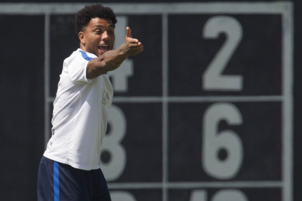 Kazim no treino desta sexta-feira no CT Joaquim Grava