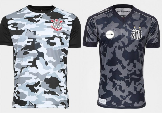 Camisas de Corinthians e Santos lado a lado: semelhantes por coincidência?