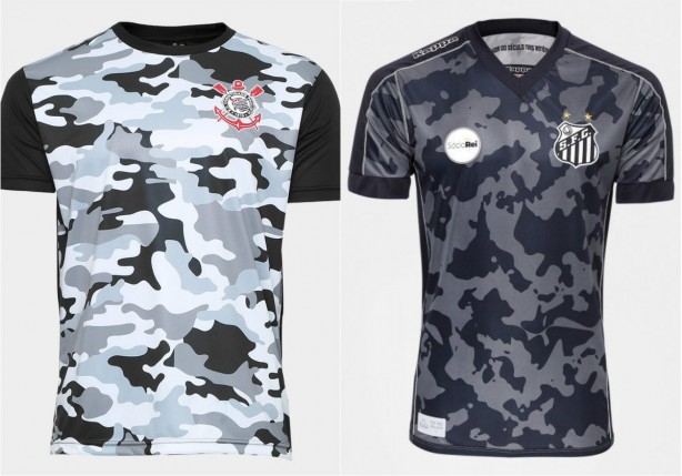 Camisas de Corinthians e Santos lado a lado: semelhantes por coincidncia?