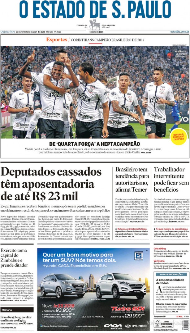 Estadão lembrou da alcunha Quarta Força