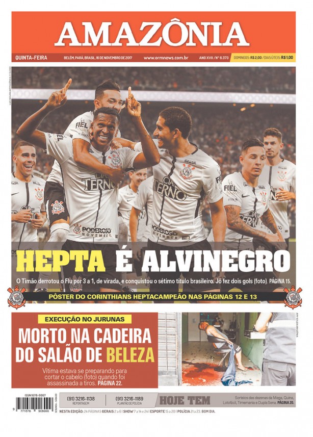 Jornal do Pará descreveu a consagração do Timão