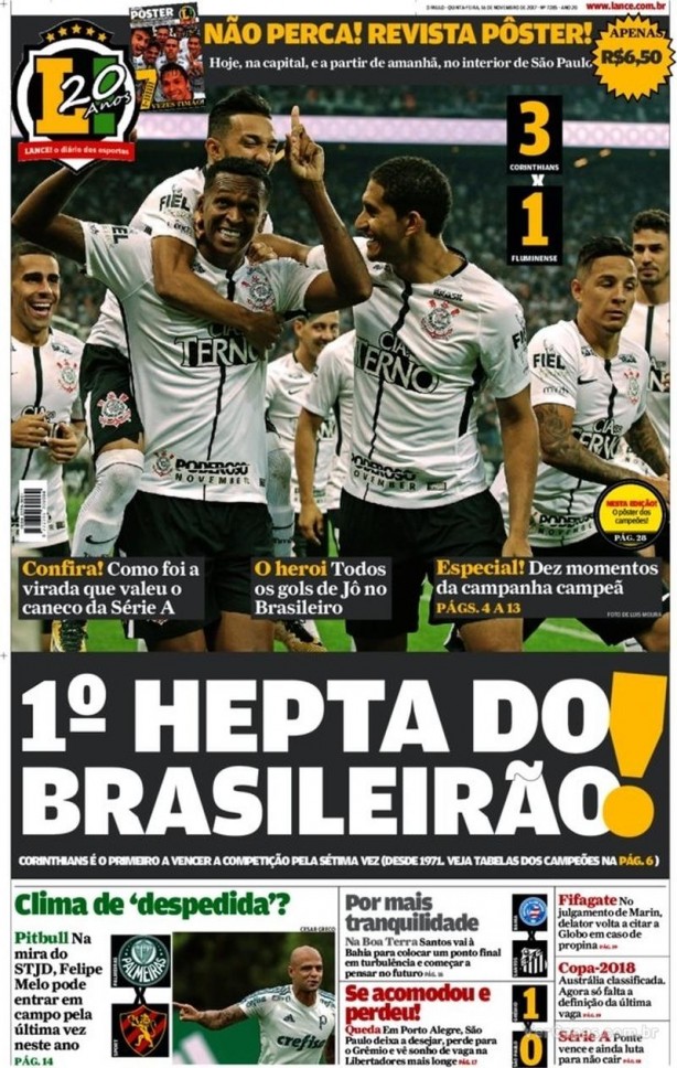 Jornal LANCE!, em sua edição paulista