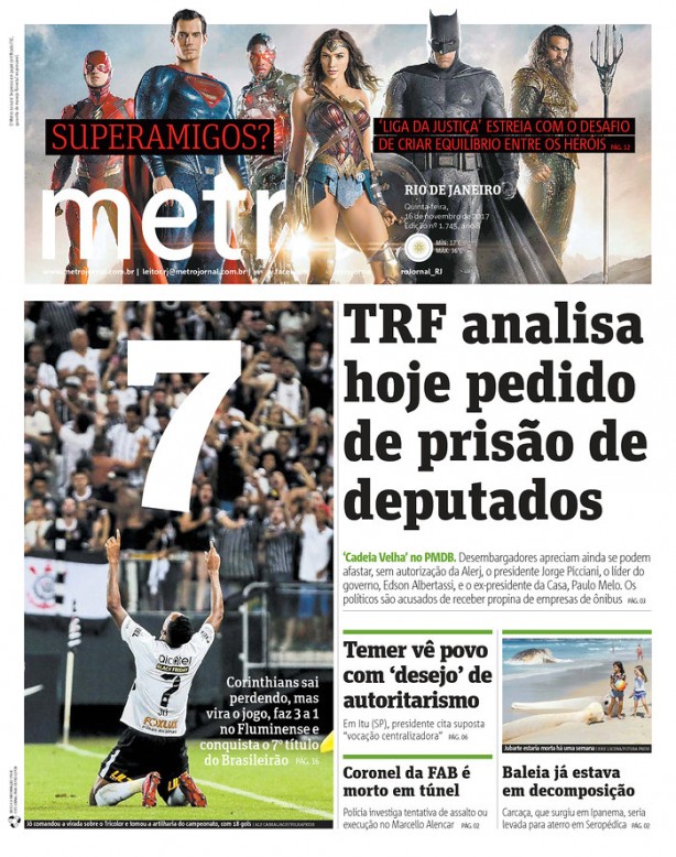 Metro RJ enalteceu o hepta corinthiano