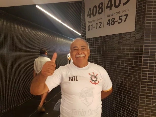 Seu Joaquim marcou presença na Arena nesta quarta-feira