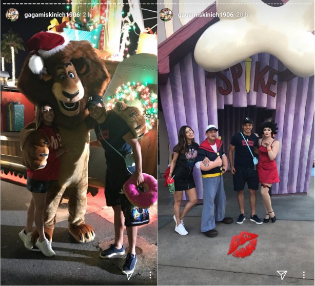Tempinho para fotos ao lado do leão Alex, de Madagascar, Popeye e Betty Boop